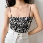 Zebra Pattern Skinny Camisole Top
