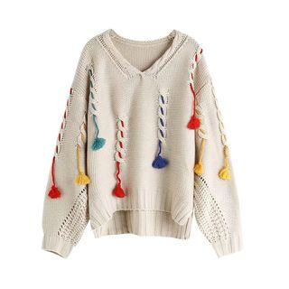 Fringed Sweater As Shown In Figure - One Size