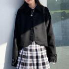 Single-breasted Plain Woolen Coat Black - One Size