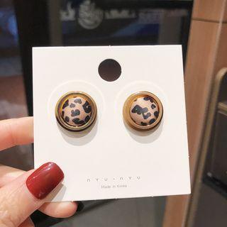 Resin Bead Earring Leopard Earring - One Size