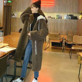 Fleece Loose-fit Hooded Coat
