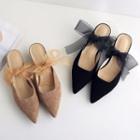 Ribbon Bow Pointed Mules