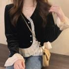 Panel Long-sleeve Top Black - One Size