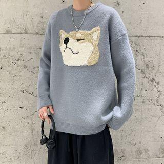 Cartoon Dog Embroidered Sweater