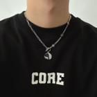 Lettering Disc Pendant Stainless Steel Necklace