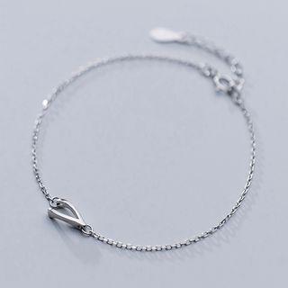 925 Sterling Silver V-shape Bracelet S925 Silver - As Shown In Figure - One Size