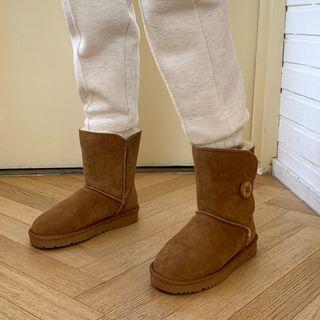 Faux-fur Lined Faux-suede Snow Boots