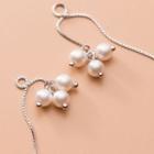 S925 Sterling Silver Faux Pearl Threader Earring As Shown In Figure - One Size