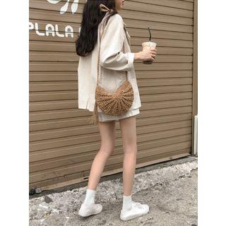 Tasseled Rattan Shoulder Bag