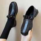 Ruffle Block-heel Loafers