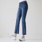 Faux-pearl Trim Semi Boot-cut Jeans