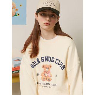 Rola Bear Printed Sweatshirt Ivory - One Size