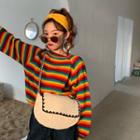 Striped Long-sleeve Sweater As Figure - One Size