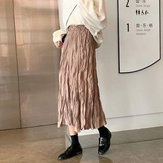 High-waist Plain Ruched Skirt
