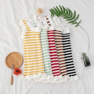 Frilled Striped Knit Camisole