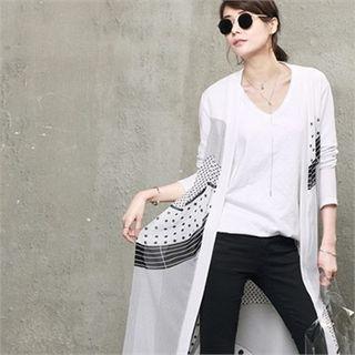 Multi-pattern Sheer Maxi Cardigan