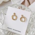 Rhinestone Layered Hoop Stud Earring / Clip-on Earring