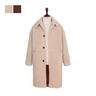 Single-breasted Sherpa-fleece Coat