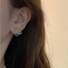 Flower Alloy Earring 1 Pair - S925 Silver - Gold - One Size