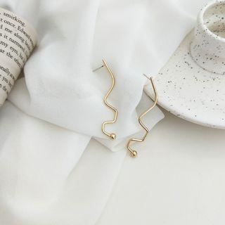 Alloy Irregular Dangle Earring 1 Pair - 925 Silver - Gold - One Size