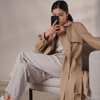 Double-breasted Mid Trench Coat