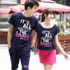 Couple Matching Set: Print Short-sleeve T-shirt + Shorts / Mini Skirt