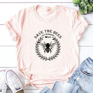 Short-sleeve Bee Print Top