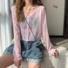 Wide Knit Cardigan Long-sleeve