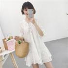 Ruffle Sleeve Lace-up A-line Dress