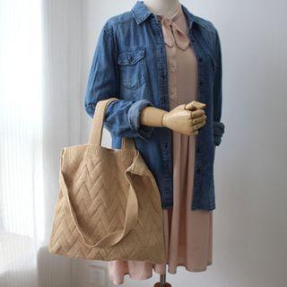Plain Knit Crossbody Bag