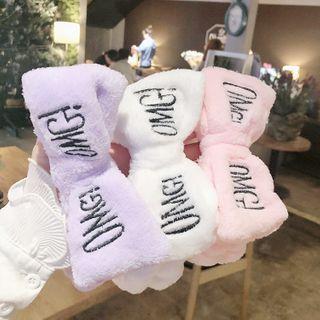 Lettering Flannel Bow Face Wash Headband