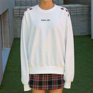 Cherry Embroidered Sweatshirt