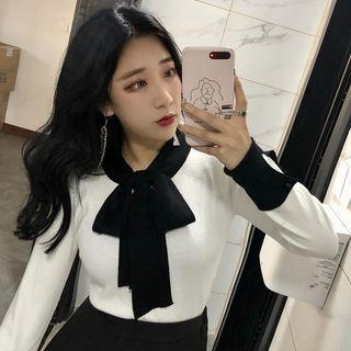 Long-sleeve Knit Knot Top