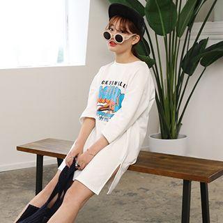 Print 3/4-sleeve T-shirt Dress