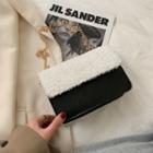 Chain Two-tone Fluffy Panel Crossbody Bag