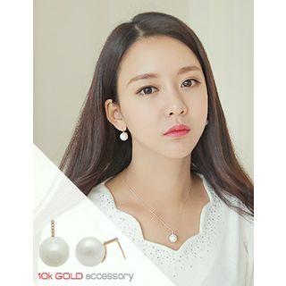 10k Gold Faux-pearl Earrings