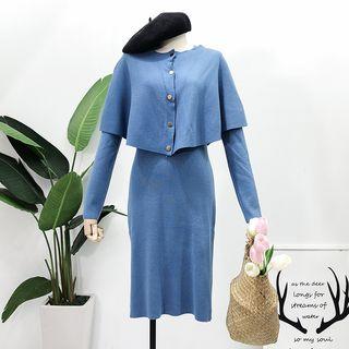 Long-sleeved Dress With Cape