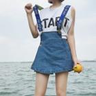 Lettering Strap Dungaree Skort