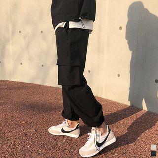 Drawcord-hem Wide-leg Cargo Pants