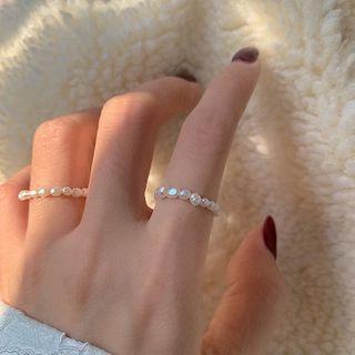 Faux Pearl Beaded Ring White - One Size