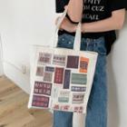 Chinese Character Canvas Tote Bag White - One Size