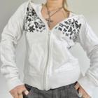 Long Sleeve Butterfly & Floral Print Zip-up Hooded Jacket