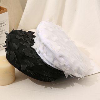 Butterfly Embroidered Beret