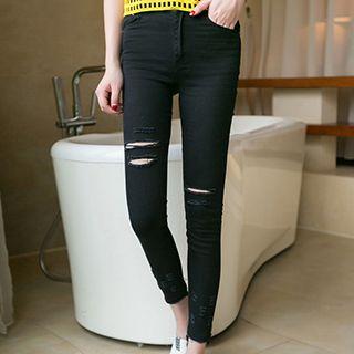 Distressed Cropped Jeggings