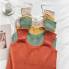 Plain Rib-knit Sleeveless Top