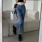 Faux Pearl Bootcut Jeans