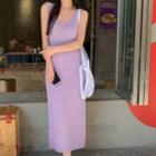 Plain Tank Top Dress Purple - One Size
