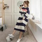 Mickey Mouse Print Color-block Pullover Dress