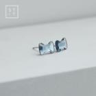 Faux Crystal Bow Earring 1 Pair - Blue - One Size