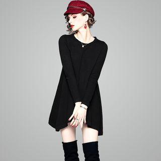 Long-sleeve Asymmetric Mini T-shirt Dress